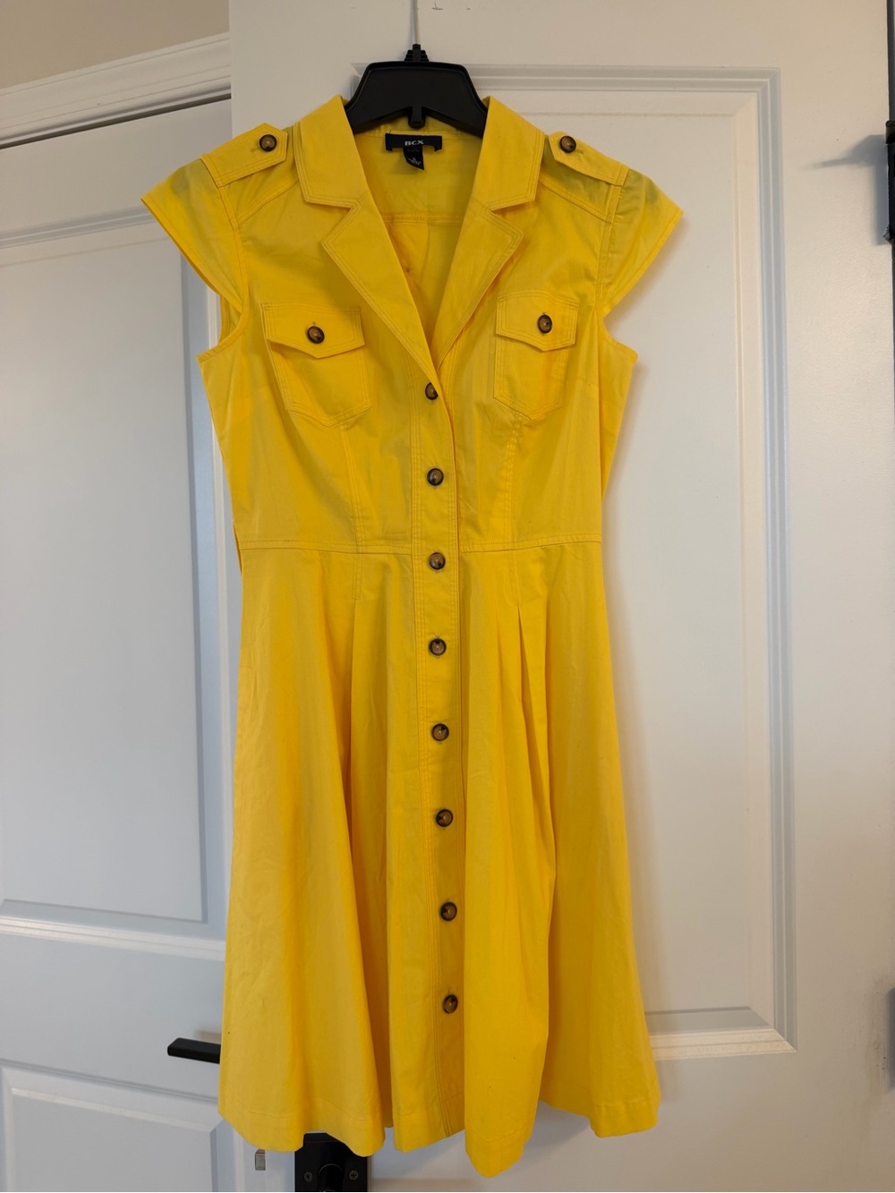 BCX Yellow Button-Front Dress